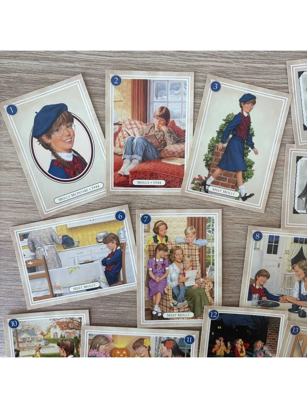 American Girl Molly Trading Cards 18 Card Set Pleasant Company 1994 Vintage